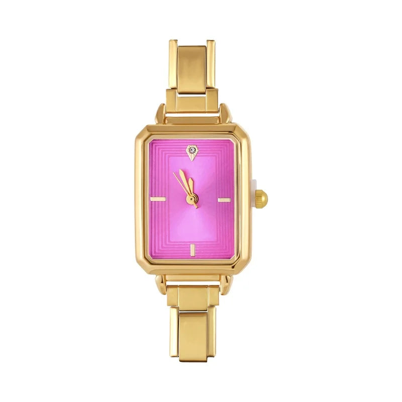 Fashion Colorful Dial Square Stainless Steel Women Watch Head Fit 9mm Bracelet For Party Friend Wife Birthday Jewelry Gifts