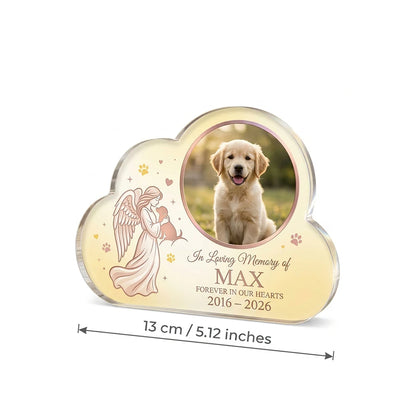 Custom Photo & Text,Cloud‑Shaped Acrylic Pet Memorial Plaque,Desktop Ornament,Pet Loss Keepsake,Sympathy Gift,Memorial Day