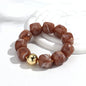 Acrylic Square Beads Elastic Bracelets for Women Boho Irregular Stone Shape Beaded Handmade Bracelet Bangle Retro Jewelry Gifts