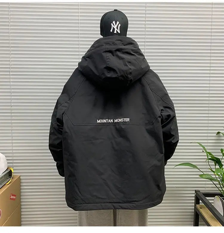 Luxury High-end Down Jackets Men Winter Warm Cargo Coat White Duck Down Coat Windproof Pockets Hooded Thick Parkas Canada