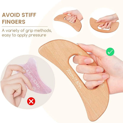 Natural Wooden Cellulite Massager Full Body Gua Sha Tool for Muscle Scraping And Back Massage - Wood Care