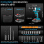 Cordless Impact Screwdriver Handheld Drill Power Tool 32 Torque Setting 2 Gear Speed Electric Screwdriver With 2 Batteries