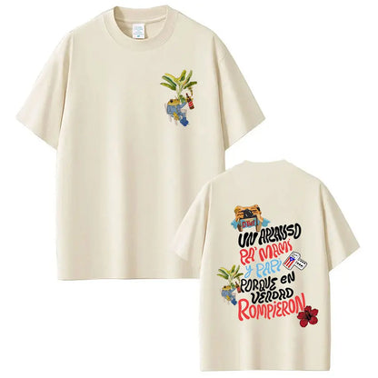 Rapper Bad Bunny T-shirt Debi Tirar Mas Fotos DTMF World Tour T Shirts Men's Women Fashion Vintage Hip Hop T-shirts Streetwear