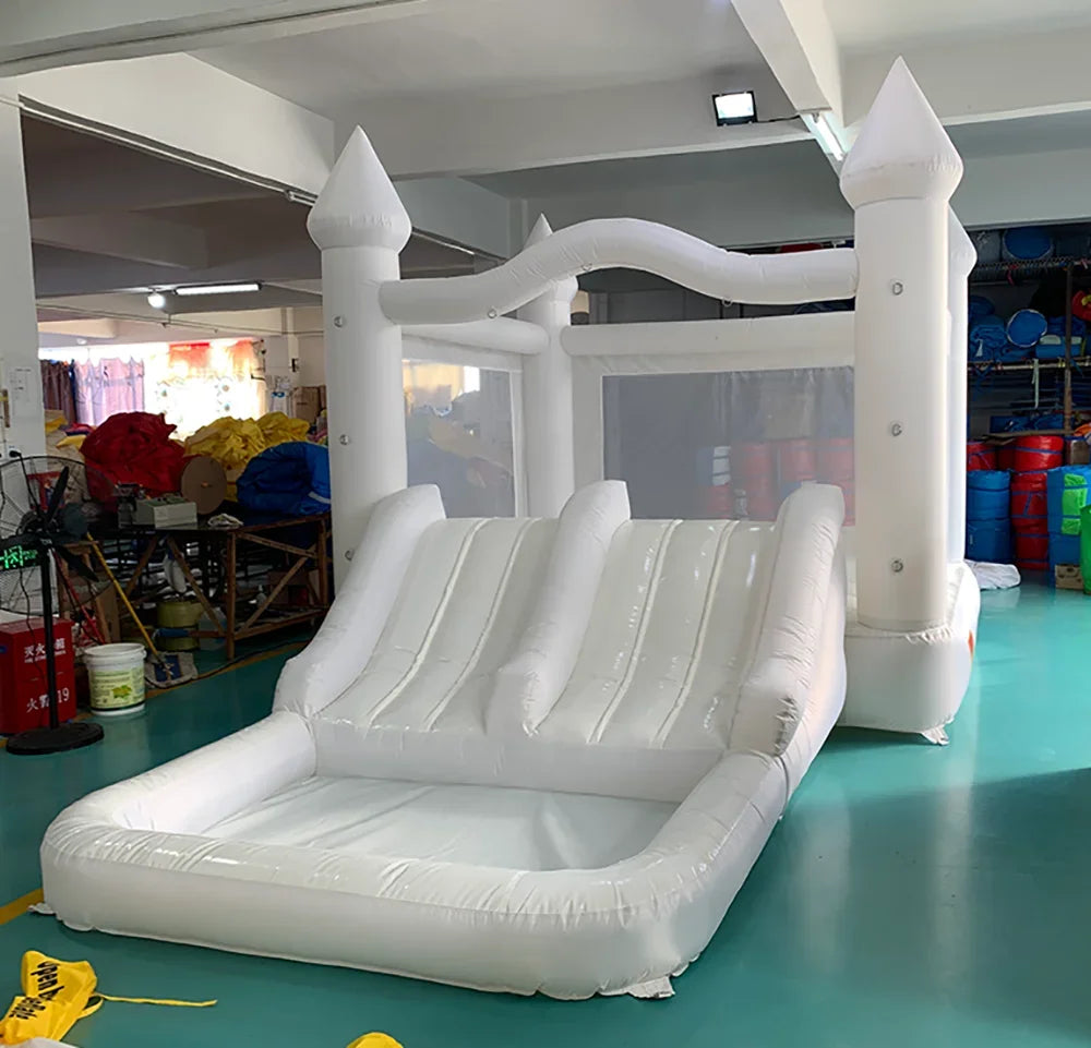 Inflatable White Bounce House With Slide 5.6*3.3*3M Jumping Castle For Kids Bouncy House Withe For Children Outdoor Toys Slide