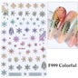 1PCS New Christmas Decorations 2023 New Year Nail Stickers Press on Nails Laser Snowflake Christmas Tree 3D Nail Decal