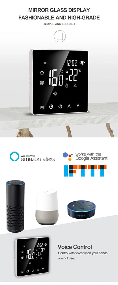 Tuya Smart Thermostat For Underfloor Heating Wifi Thermostat  Floor Heating Controller Warm Floor Temperature Controller Alexa