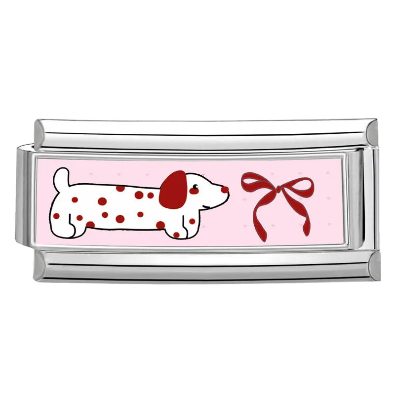 2025 New Women's Gift Cute Rabbit Cat Dogs Italian Charms Links Beads Fit 9mm Stainless Steel Modular Modular Bracelet Jewelry