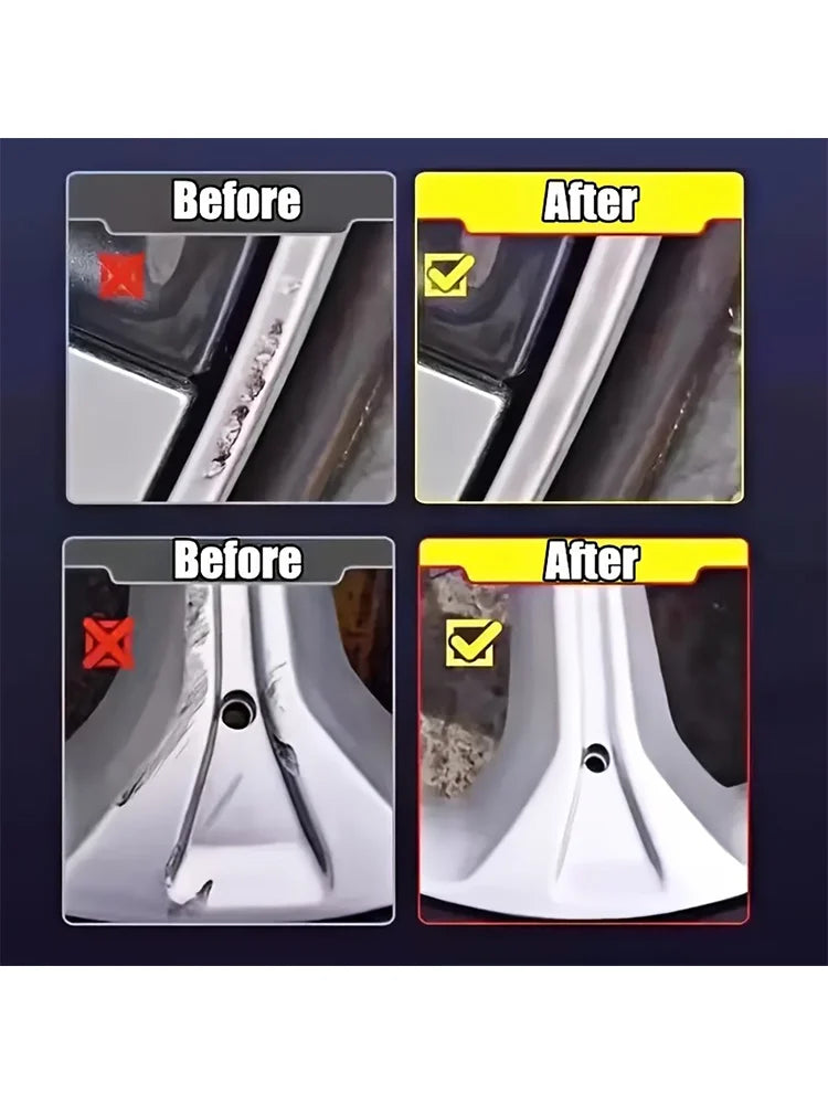 Car Wheel Rim Scratch Refurbishment Paste, Tire Rim Scratch Paint Repair Paste - Black and White Silver Aluminum Alloy Rim Elect