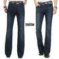 Male Bell Bottom Denim Trousers Slim Black Boot Cut Jeans Men's Clothing Casual Business Flares Pants
