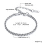 Women Chain Bracelet Silver Color, Stainless Steel Link Stackable Bracelets, Layered Waterproof Gifts