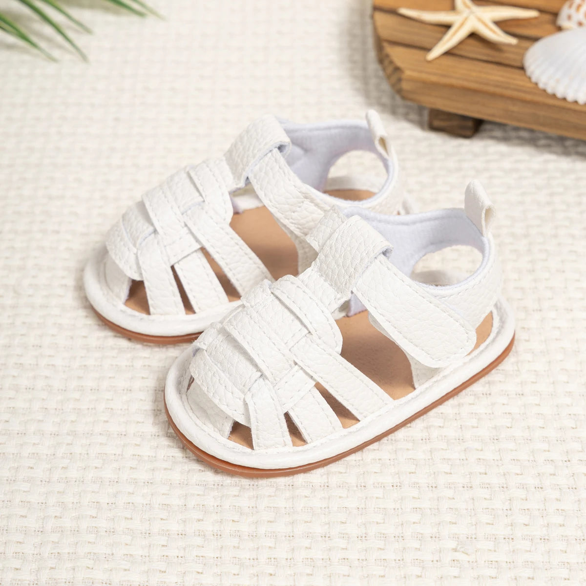 Summer Retro Unisex Baby Beach Sandals Wrap Toe Breathable Anti-slip Wear-resistance Braided Sandals Baby Toddler Shoes