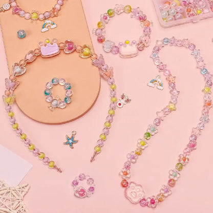 24 Grid DIY Handmade Beaded Kit Acrylic Creative Beads Bracelet Making Kit Cute Kawaii DIY Jewelry Making Kit Educational Craft