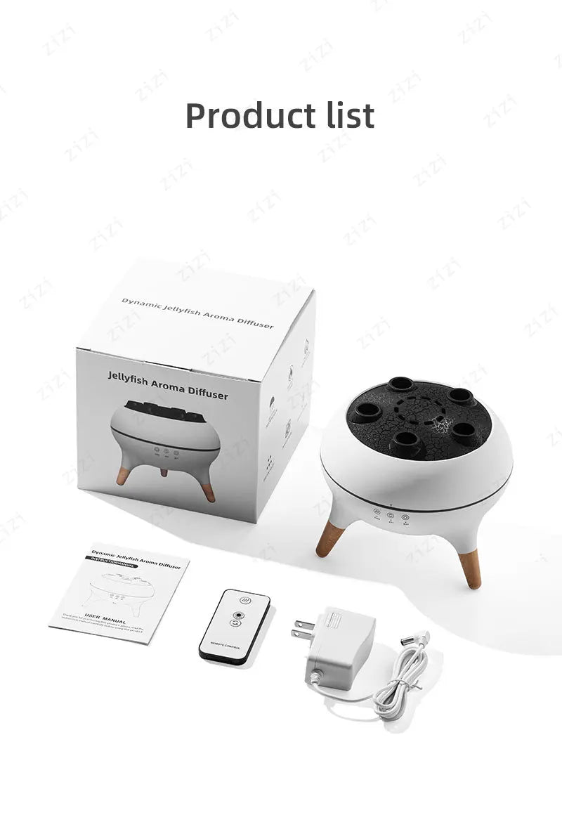 Dynamic Rainbow Jellyfish Essential Oil Fragrance Machine 250ml Essential Oil Diffuser Ultrasonic Porous Atomization Humidifier