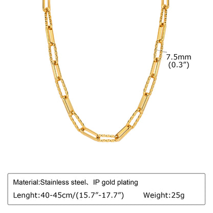 Women Stainless Steel Chain Bracelet,18K Gold Plated Twist Paperclip Adjustable Link Bracelet,Chunky Stackable Layered Jewelry