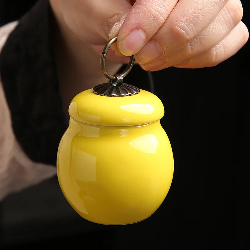 C18 Mini Ceramic Memorial Pet Urn Portable Airtight Container for Dog Cat Ashes Pet Hair Tiny Keepsake Storage Memorials Gifts