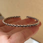 100% Solid 925 Sterling Silver Metal Bracelet for Women Vintage Handmade Simple Retro Black Stone Bracelet Birthday Gift Party