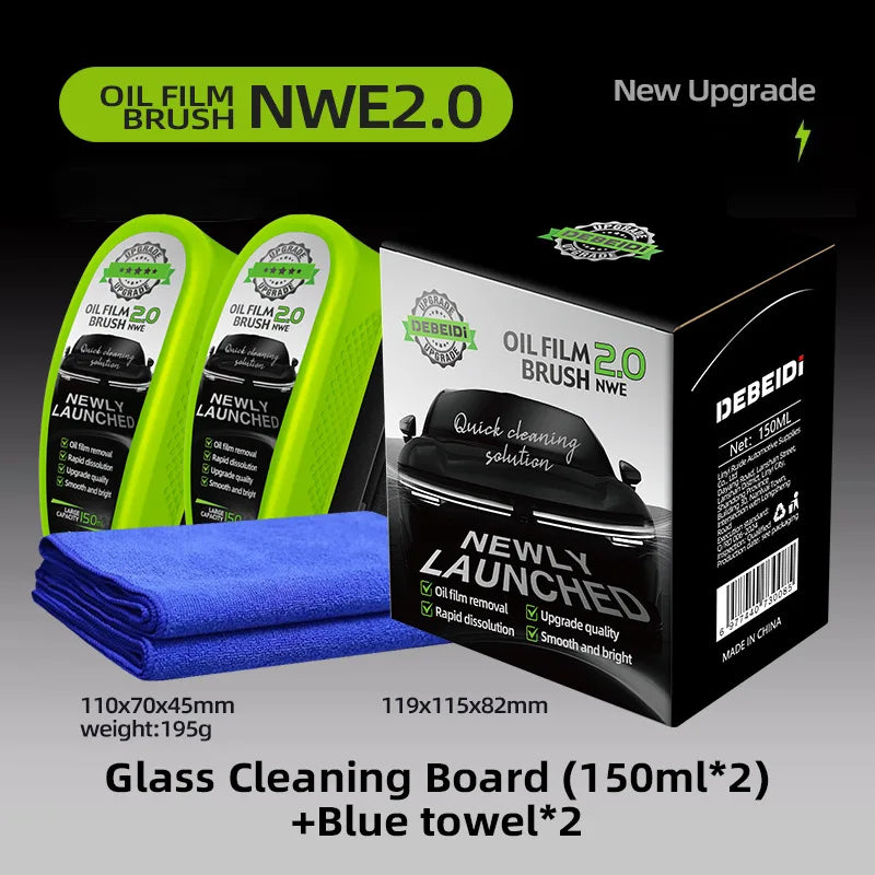 1/2/3pcs Automotive Car Oil Film Cleaning Brush,150ml Glass Oil Film Remover for Car Window,Windshield Brush For Car Care