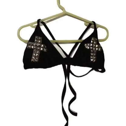 Y2K swimsuit tie emo girl sexy spicy retro women punk new beach swimsuit gothic fashion hot brick print swimsuit biki