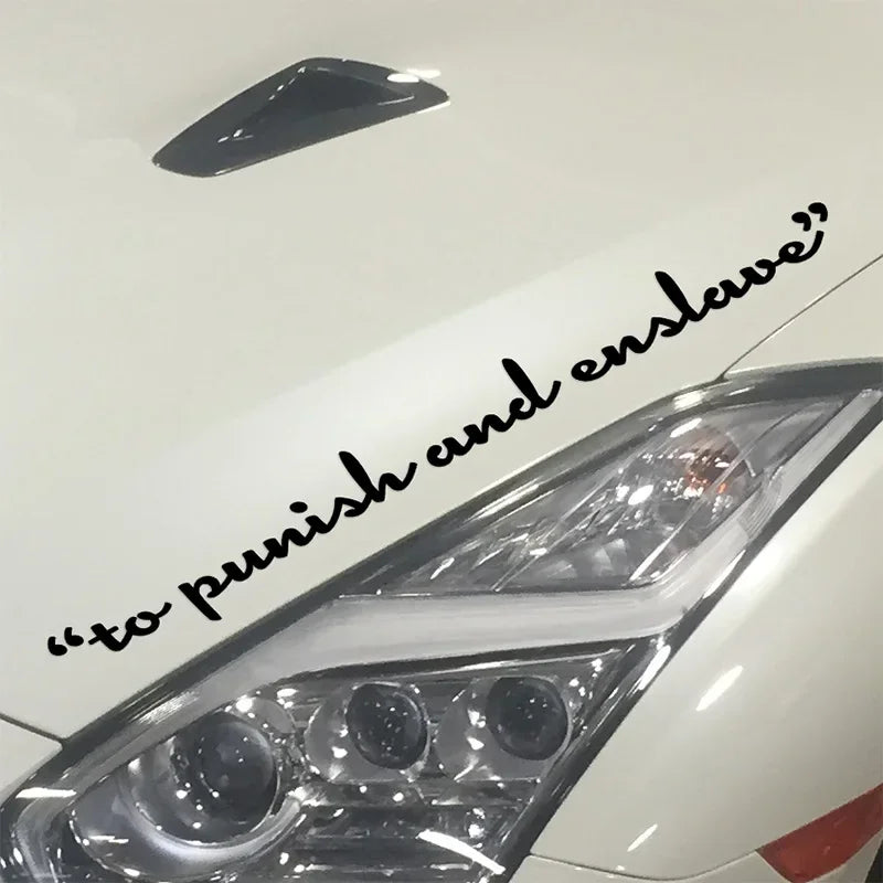 Car Stickers Vinyl Decal To Punish And Enslave Front Rear Windshield Dooration Window Creative Auto Styling Sticker Accessories