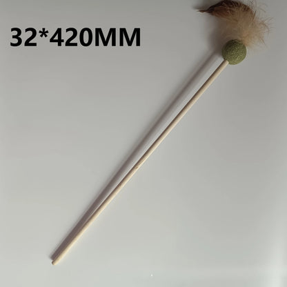 Catnip Ball with Feather Cat Teasing Stick Toy for Indoor Cats, Feather Kitten Toys for Cats, Encourages Active Play & Wellness