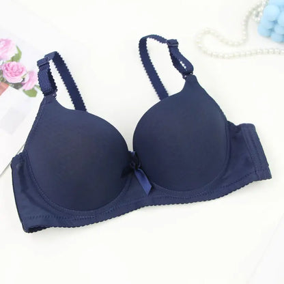 2025 New Sexy Plus Size Bras Bow Sweat Absorption Underwear For Women Solid Smooth Seamless Breathable ABC Cup Lingerie