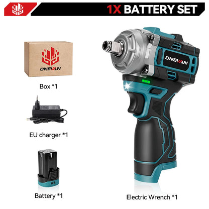 ONEVAN 500N.M Brushless Electric Impact Wrench Handheld Cordless Electric Screwdriver Wrench Power Tool With Lithium-Ion Battery
