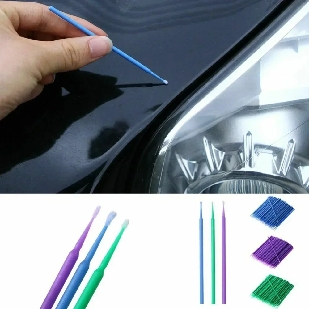 100 Pieces Car Maintenance Micro Brush - Disposable Paint Touch-Up Brush Small Tip for Auto Detailing Accessories