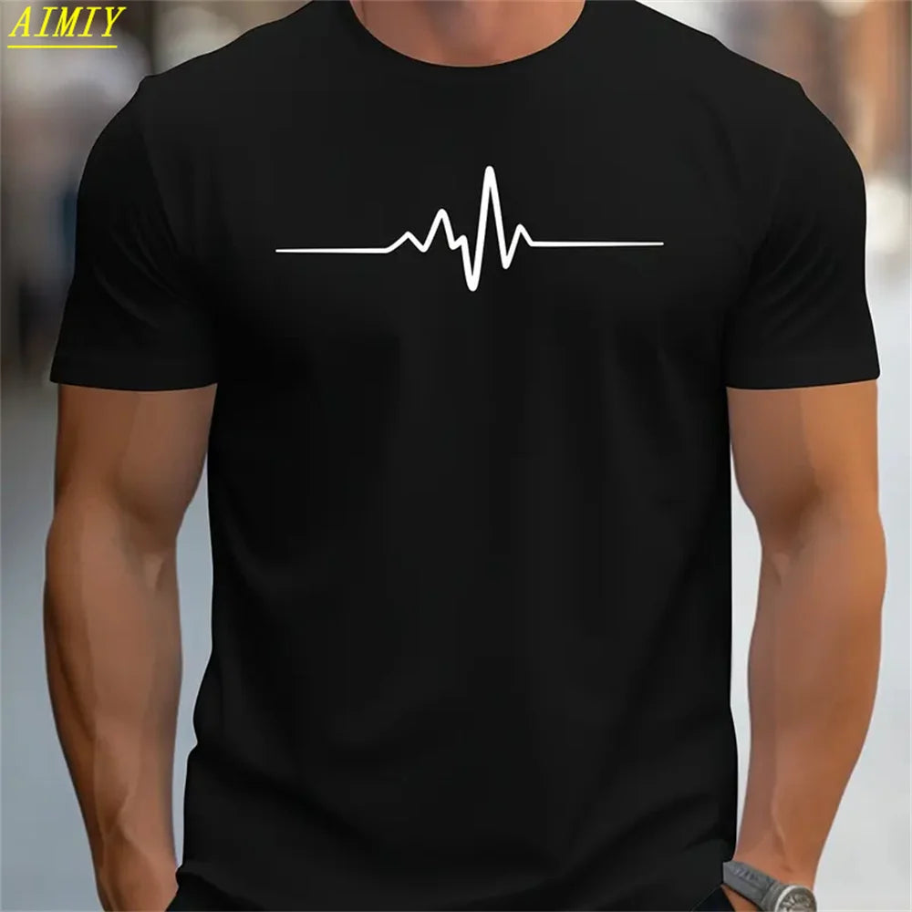 Fashion Summer 3D Stripe Letter Print Men's T Shirt Hip Hop Trend Harajuku Streetwear Casual O-neck Oversized T-shirts Men Tops