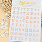 3D Glittery Gothic Letter Design Nail Art Stickers Uppercase Alphabet Letters Artistic Designs DIY Nail Art Decals Decoration #1