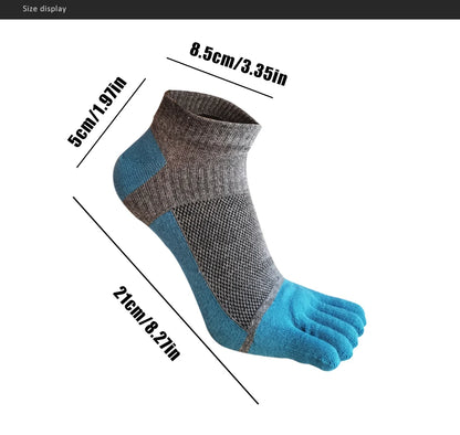 1/5 Pairs Summer Toe Ankle Socks Cotton Colorful Mesh Breathable Shallow Mouth Sweat-Absorbing Deodorant No Show 5 Finger Socks