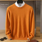Men's 100% Pure Mink Cashmere Sweater O-Neck Pullovers Knit Large Size Mink Sweater Winter New Long Sleeve High-End Jumpers Tops