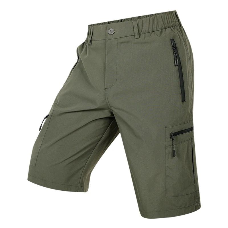 Summer Quick Dry Cargo Shorts Mens Lightweight Work Cargo Shorts Multi Pockets Waterproof Outdoor Hiking Fishing Shorts Male