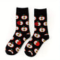 1 pair of food series creative avocado printed pattern medium tube socks for men  trendy socks for couples  socks men socks