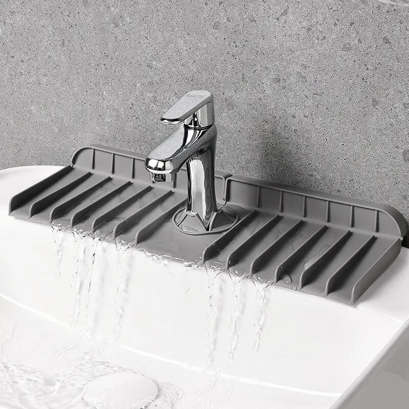 Silicone Faucet Mat Dish Soap Sponge Holder Sink Kitchen Countertop Drying Mat Bathroom Kitchen Sink Splash Guard Drain Pad