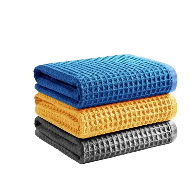 1/5/10Pcs Car Wash Towel Glass Cleaning Water Drying Microfiber Window Clean Wipe Auto Detailing Waffle Weave for Kitchen Bath