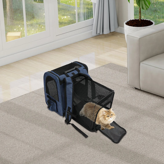 Pet Transport Box with Wheels, Pet Trolley Backpack, Pet Bag Trolley Case for Cats Small Dogs Up to 33lbs