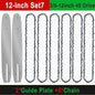 12" Guide Bar & 45 Link Chain Set 3/8"LP Pitch 0.050" Groove Width Rounded Teeth Alloy Chainsaw Components 12 Inch Electric Saw