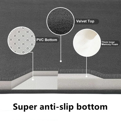 Non Slip Coral Velvet Floor Mat Embossed Stone Memory Foam Thick Absorbent Bathroom Household Indoor Rug Decor