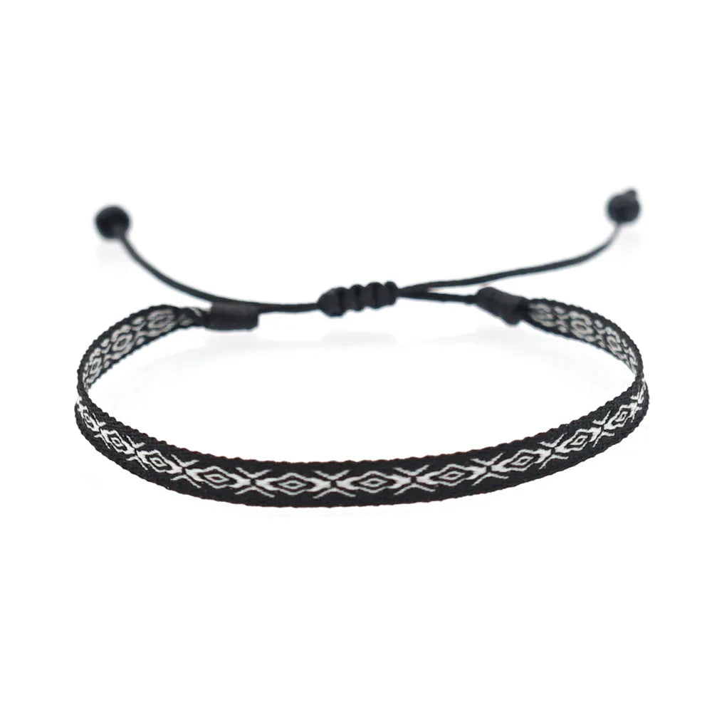 KKBEAD Wholesale Handwoven Bracelet Colombia Cloth Braided Wristband Bracelets for Women Men Gift Hippie Boho Friendship Jewelry
