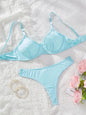 Ladies Smooth Comfortable Thin Underwear Women Sexy Nightwear Inner Solid Color Sleep Underwear Bra Set