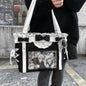 Japanese Sweet Women Ribbon Ita Bag Cute Lolita Girl Transparent Handbags Fashion Large Capacity Tote Bag Aesthetic Shoulder Bag