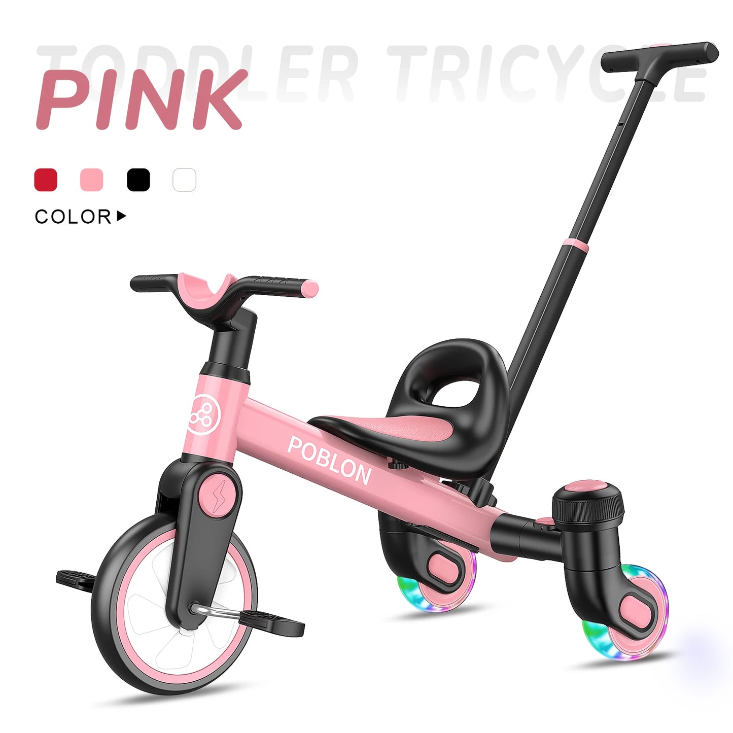 3-IN-1 Drift Trike Toddler Tricycle For 1.5-5 Years Old 360° Spin Light Up Wheels Adjustable Seat 3 Ride Modes Strong Frame Easy Assembly Toddler Bike For Boys And Girls