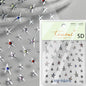 1 piece  5D silver nail stickers metal mini star nail art stickers high quality exquisite decals self-adhesive nail art stickers