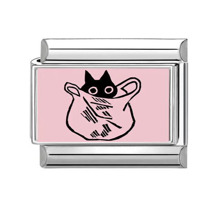 Y2K Cute Funny Sofa Cats Dogs Italian Charm Fit 9mm Stainless Steel Women DIY Bracelet Drop Shipping Fashion Jewelry Wholesale