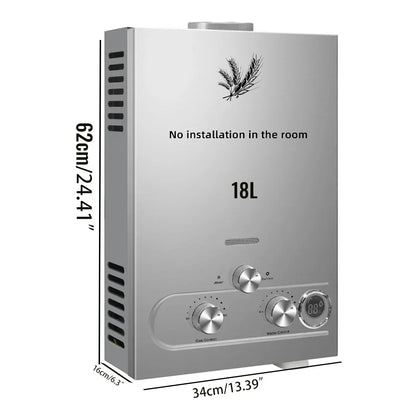 VEVOR LPG Liquefied Petroleum Gas Water Heater 6L 8L 10L 12L 16L 18L Liquefied Petroleum Gas Propane Butane Water Heater