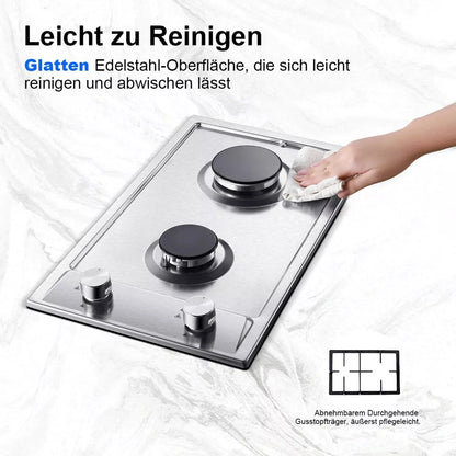TopStrong  2-burner Stainless Steel with Automatic Flame Protection, Natural Gas Propane Built-in Gas Hob YYEUGCT-S02