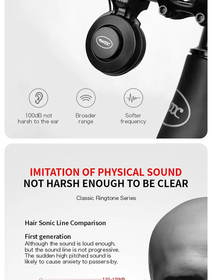 TWOOC Bicycle Electronic Horn Volume Adjustment 4 Kinds of Classic Cingtones Rechargeable 100dB Not Harsh Road Mountain Bike