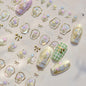 1Sheet 5D Soft Embossed Relief Nail Stickers Cute Daisies Self Adhesive Slider Stickers Press On Nails DIY Japanese Nail Art Dec