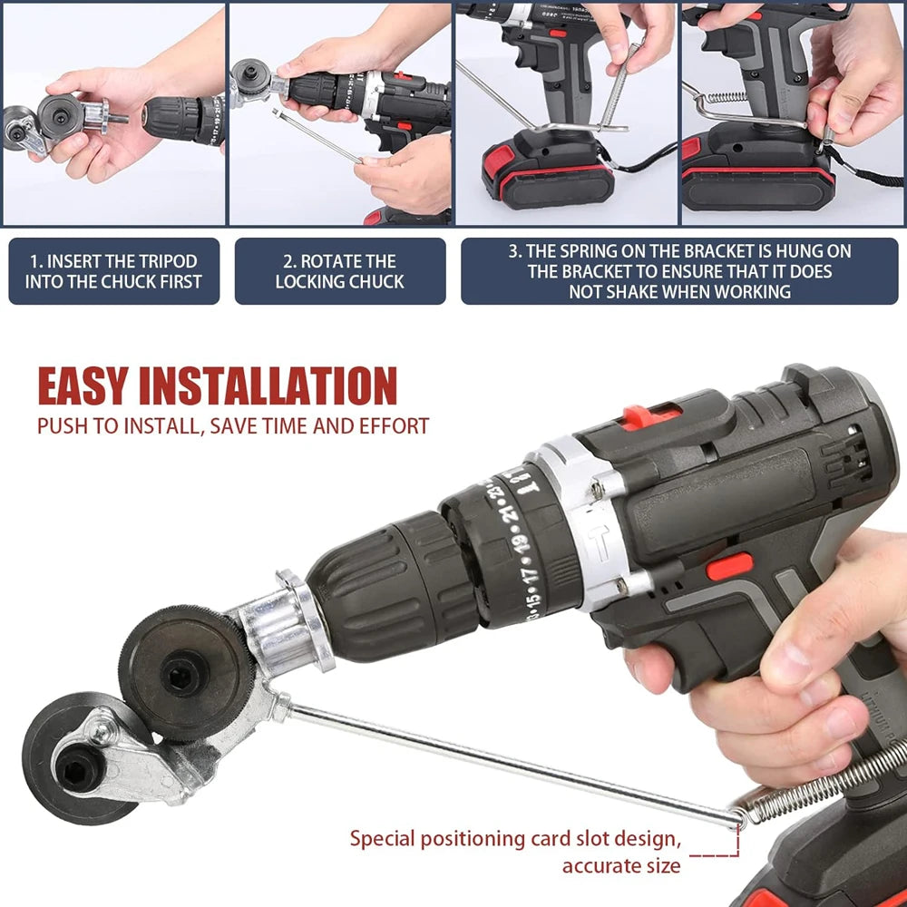 Electric Drill Plate Cutter Attachment Double Headed Free Cutting Tools Iron Metal Sheet Cutter Plate Punch Scissors