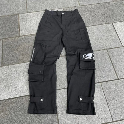 2025 New Prints Jeans Men Streetwear Baggy Wide Leg Jeans Korean Fashion Drapes Straight Casual Loose Denim Cargo Pants